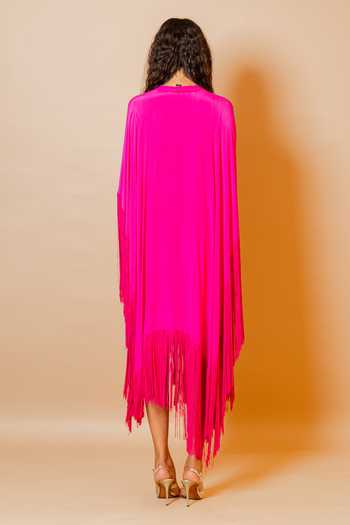 Swatee Singh Bougainvillea Fringe Hem Dress 