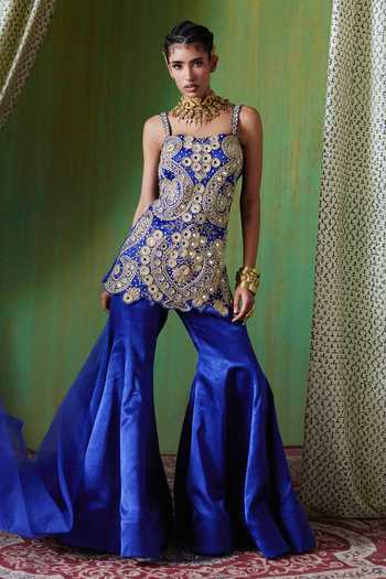 Payal & Zinal Roohani Mirror Work Top & Sharara Set 