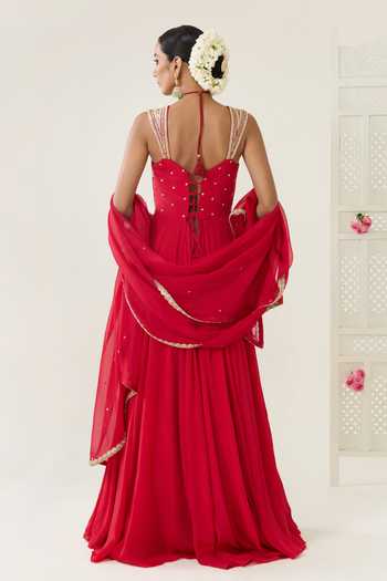 BAHAARA BY DIVYA NARULA Mehru Hand Embroidered Anarkali & Dupatta Set 