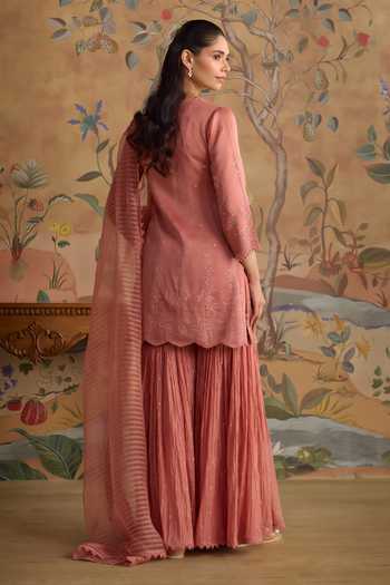 Kritika Dawar Hand Embroidered Short Kurta Gharara Set