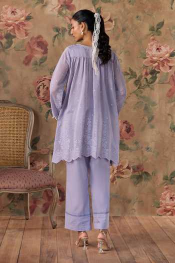 Kritika Dawar Sabeen Embroidered Scalloped Kurta Set