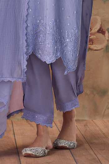Buy Kritika Dawar Lavender Chanderi, Silk, Cotton V-neck Nayab Scalloped Straight Kurta Set Online at Aza Fashions Buy_Kritika Dawar_Lavender Chanderi, Silk, Cotton V-neck Nayab Scalloped Straight Kurta Set _Online_at_Aza_Fashions