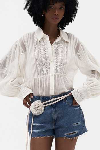 Buy Payal Jain Off White Collared Neck Brigitte Mulmul Shirt Online at Aza Fashions Buy_Payal Jain_Off White Collared Neck Brigitte Mulmul Shirt _Online_at_Aza_Fashions