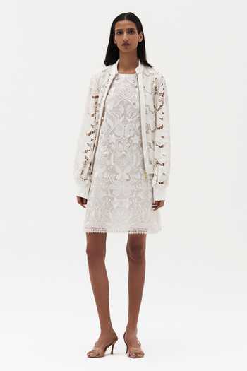 Shop Payal Jain Off White Cotton Mandarin Collar Raina Embroidered Jacket Online at Aza Fashions Shop_Payal Jain_Off White Cotton Mandarin Collar Raina Embroidered Jacket _Online_at_Aza_Fashions