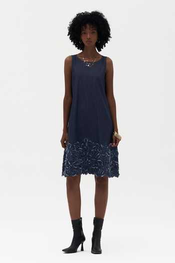 Payal Jain Blue Denim Scoop Neck Makani Indigo Dress Online at Aza Fashions Payal Jain_Blue Denim Scoop Neck Makani Indigo Dress _Online_at_Aza_Fashions