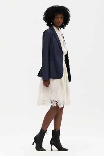 Payal Jain Blue Denim Collared Neck Liesl Structured Jacket Online at Aza Fashions Payal Jain_Blue Denim Collared Neck Liesl Structured Jacket _Online_at_Aza_Fashions
