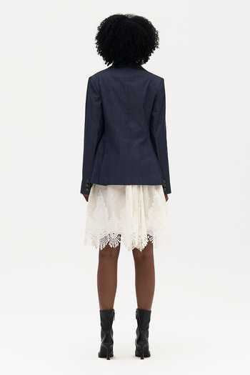 Shop Payal Jain Blue Denim Collared Neck Liesl Structured Jacket at Aza Fashions Shop_Payal Jain_Blue Denim Collared Neck Liesl Structured Jacket _at_Aza_Fashions