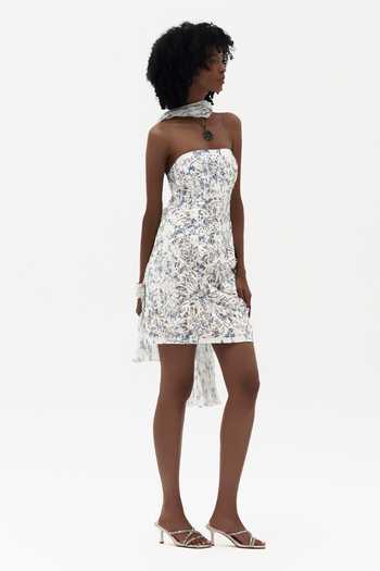 Payal Jain Off White Crepe Bandeau Neck Efua Corset Dress Online at Aza Fashions Payal Jain_Off White Crepe Bandeau Neck Efua Corset Dress _Online_at_Aza_Fashions