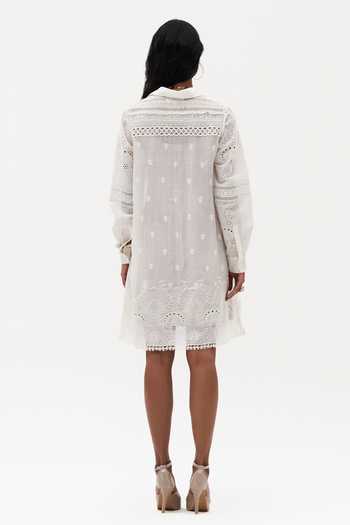 Shop Payal Jain Off White Collared Neck Charlie Chikankari Dress at Aza Fashions Shop_Payal Jain_Off White Collared Neck Charlie Chikankari Dress _at_Aza_Fashions
