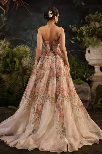Cedar & Pine Gardens Tonal Embroidered Gown
