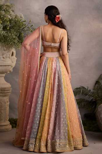 Cedar & Pine Ethereal Color Block Lehenga Set