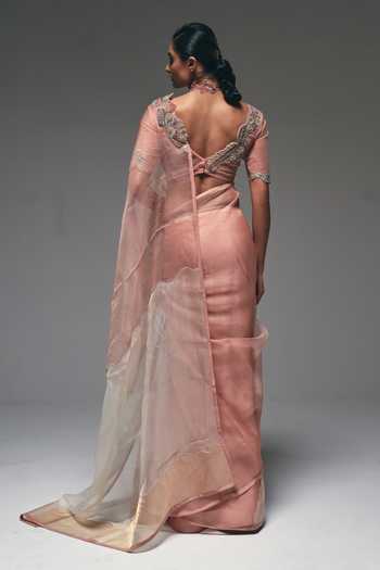 Nidhi Kejriwal Embroidered Border Organza Saree With Blouse 
