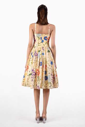 The Whole Nine Yards Euphony Floral Print Midi Dress 