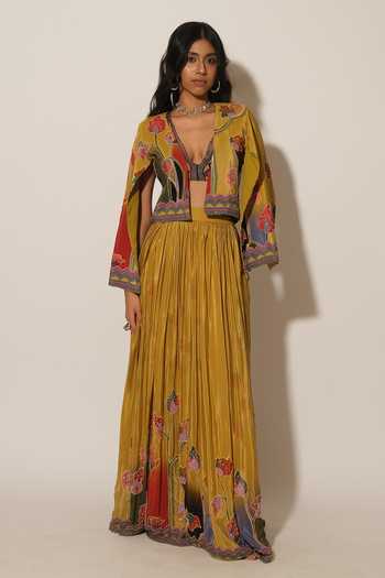 Esha L Amin Border Embroidered Skirt 