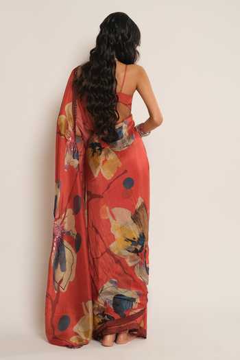 Esha L Amin Floral Print Saree 