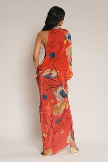 Esha L Amin Halter Neck Print Top 