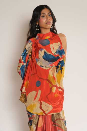Esha L Amin Halter Neck Print Top 