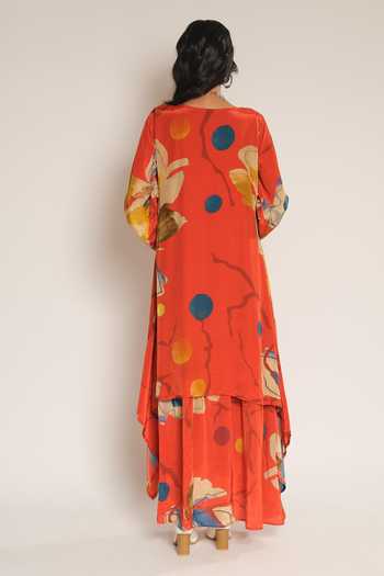 Esha L Amin Floral Print Asymmetric Tunic 