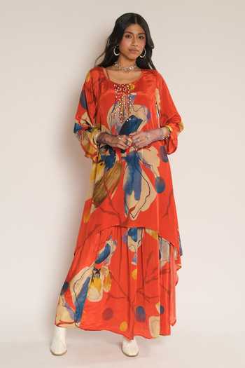 Esha L Amin Floral Print Asymmetric Tunic 