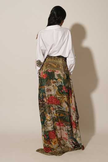 Esha L Amin Flamingo Print Skirt 