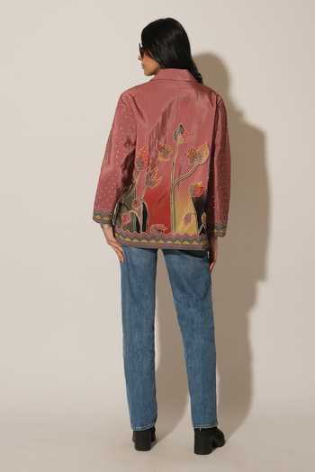 Esha L Amin Floral Embroidered Jacket 