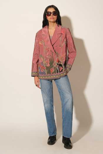 Buy_Esha L Amin_Pink Crepe, Viscose Collared Neck Floral Embroidered Jacket _Online_at_Aza_Fashions
