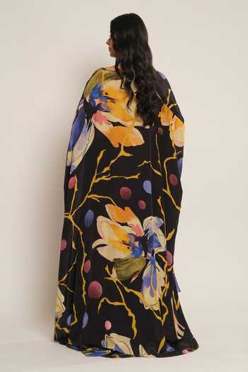 Esha L Amin Floral Print Cape 