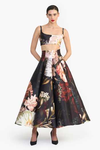 Gauri & Nainika Dutch Floral Print Crop Top 