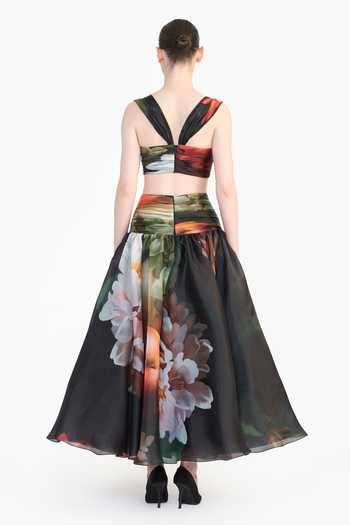 Gauri & Nainika Dutch Still Life Print Bustier 