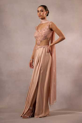 Buy One Knot One By Ashna Pink Satin, Chiffon, Organza Sweetheart Neck Hand Embroidered Blouse And Skirt Set Online at Aza Fashions Buy_One Knot One By Ashna_Pink Satin, Chiffon, Organza Sweetheart Neck Hand Embroidered Blouse And Skirt Set _Online_at_Aza_Fashions