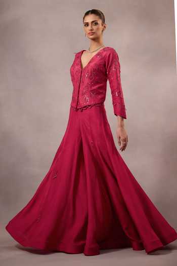One Knot One By Ashna Hand Embroidered Jacket With Sharara 