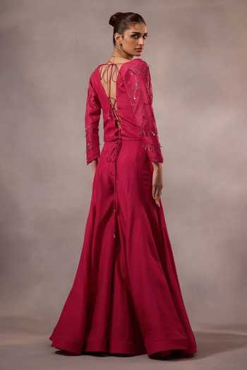 One Knot One By Ashna Hand Embroidered Jacket With Sharara 
