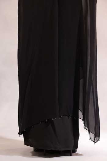 Buy One Knot One By Ashna Black Organza, Silk, Satin, Crepe Sweetheart Placed Hand Embroidered Cape Set Online at Aza Fashions Buy_One Knot One By Ashna_Black Organza, Silk, Satin, Crepe Sweetheart Placed Hand Embroidered Cape Set _Online_at_Aza_Fashions
