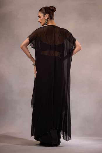 One Knot One By Ashna Placed Hand Embroidered Cape Set 