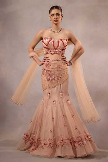 One Knot One By Ashna Hand Embroidered Lehenga Set 