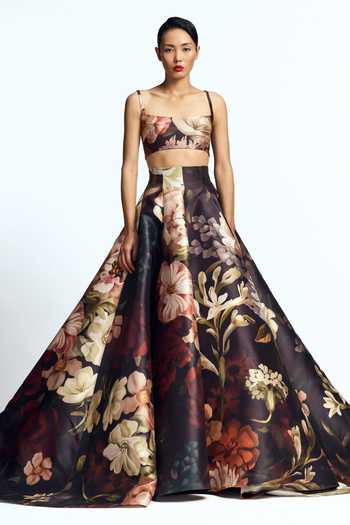 Gauri & Nainika Dutch Floral Print Top & Skirt Set 