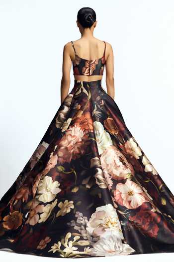 Gauri & Nainika Dutch Floral Print Top & Skirt Set 