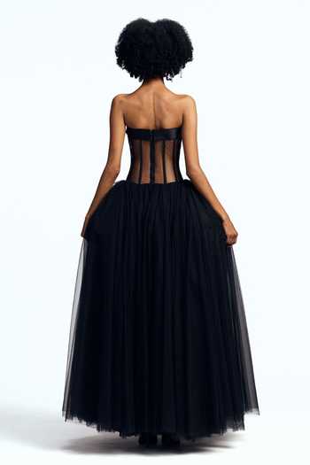 Gauri & Nainika Drop Waisted Tea Length Dress
