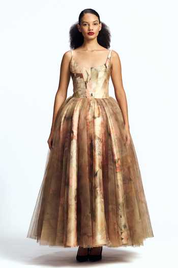 Gauri & Nainika Panelled Corseted Midi Dress