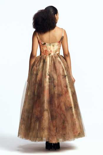 Gauri & Nainika Panelled Corseted Midi Dress