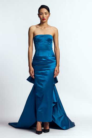 Gauri & Nainika Structured Draped Column Gown