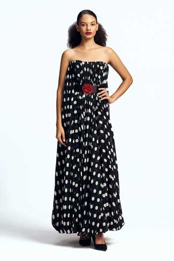 Gauri & Nainika Polka Dot Print Balloon Maxi Dress