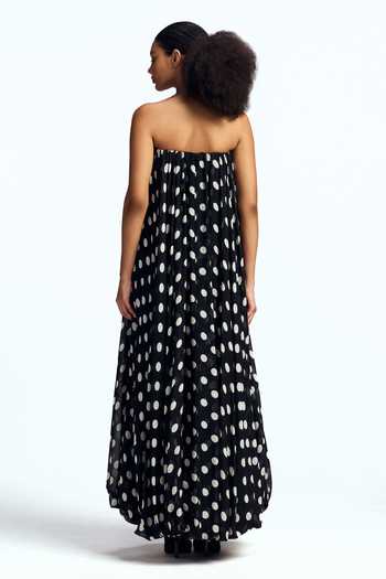 Gauri & Nainika Polka Dot Print Balloon Maxi Dress