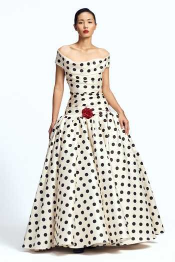 Gauri & Nainika Polka Dot Print Gown