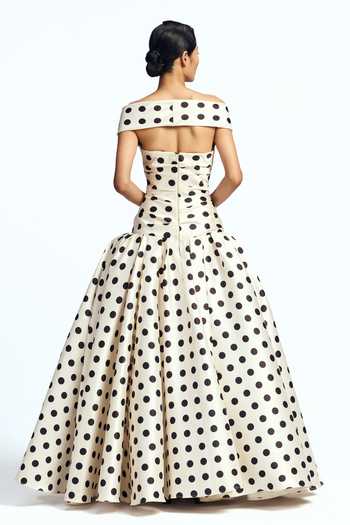 Gauri & Nainika Polka Dot Print Gown