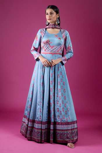Samyukta Singhania Floral Print Anarkali & Dupatta Set 