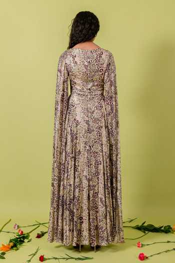Swatee Singh Saphira Leopard Print Gown 