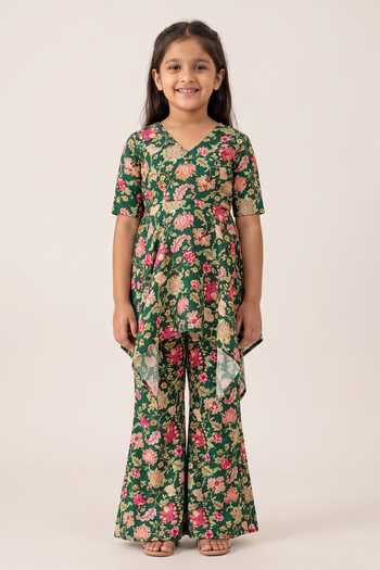 Damoiselle Royal Lotus Peplum Set For Kids