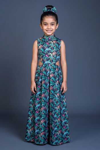 Damoiselle Peacock Mirage Cutout Jumpsuit For Kids