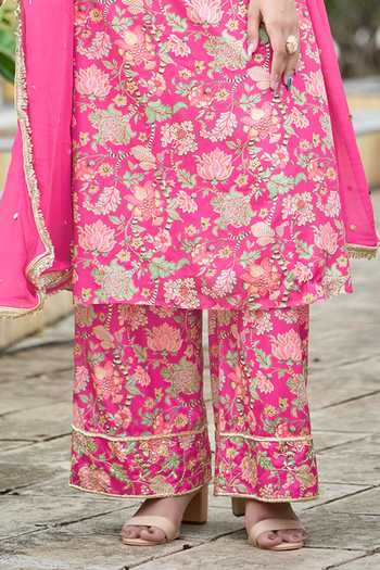 Buy Damoiselle Fuchsia Fuschia Fable Halter Kurta Set For Kids Online at Aza Fashions Buy_Damoiselle_Fuchsia Fuschia Fable Halter Kurta Set For Kids_Online_at_Aza_Fashions